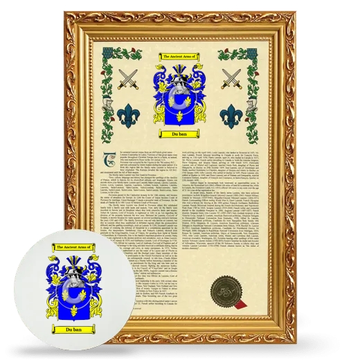 Du ban Framed Armorial History and Mouse Pad - Gold